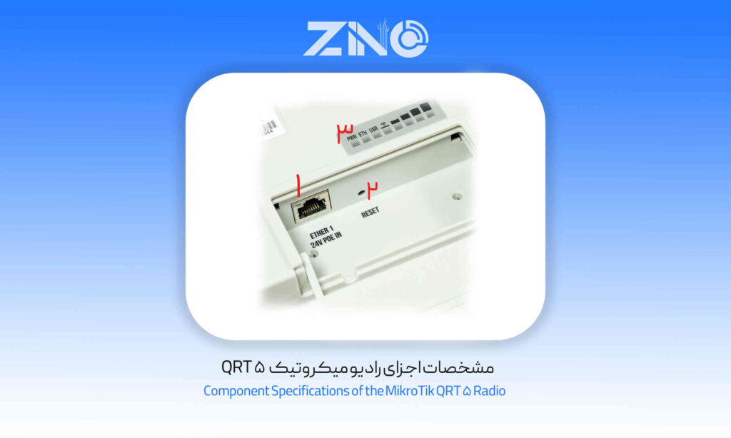 رادیو وایرلس میکروتیک مدل QRT5 1 مشخصات اجزای رادیو میکروتیک QRT 5: