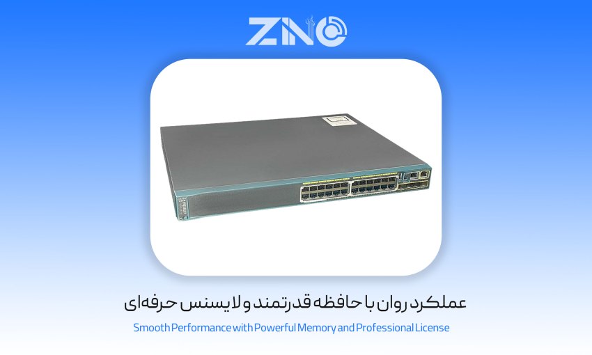 سوئیچ 24 پورت سیسکو مدل WS-C2960S-24PS-L 1 عملکرد روان با حافظه قدرتمند و لایسنس حرفه ای